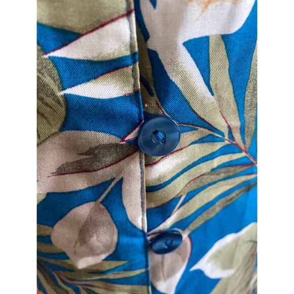 Expressions Dress Vintage Women Size Small Tropical 90s Midi Floral Button - Picture 4 of 8